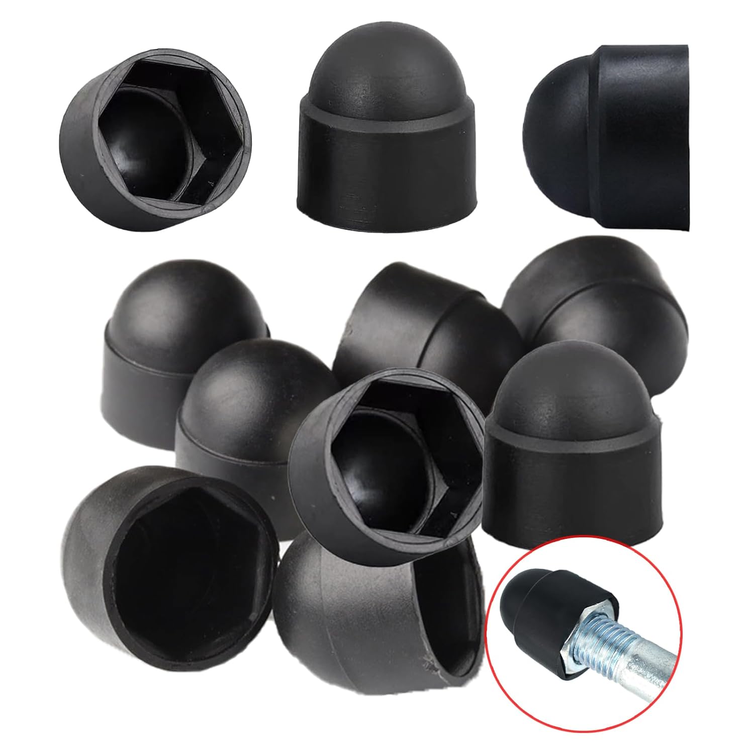 40 piezas de cubierta de protección de tuerca de cúpula, tapas de pernos de plástico, tapas de protección de tuerca hexagonal, tapas de protección