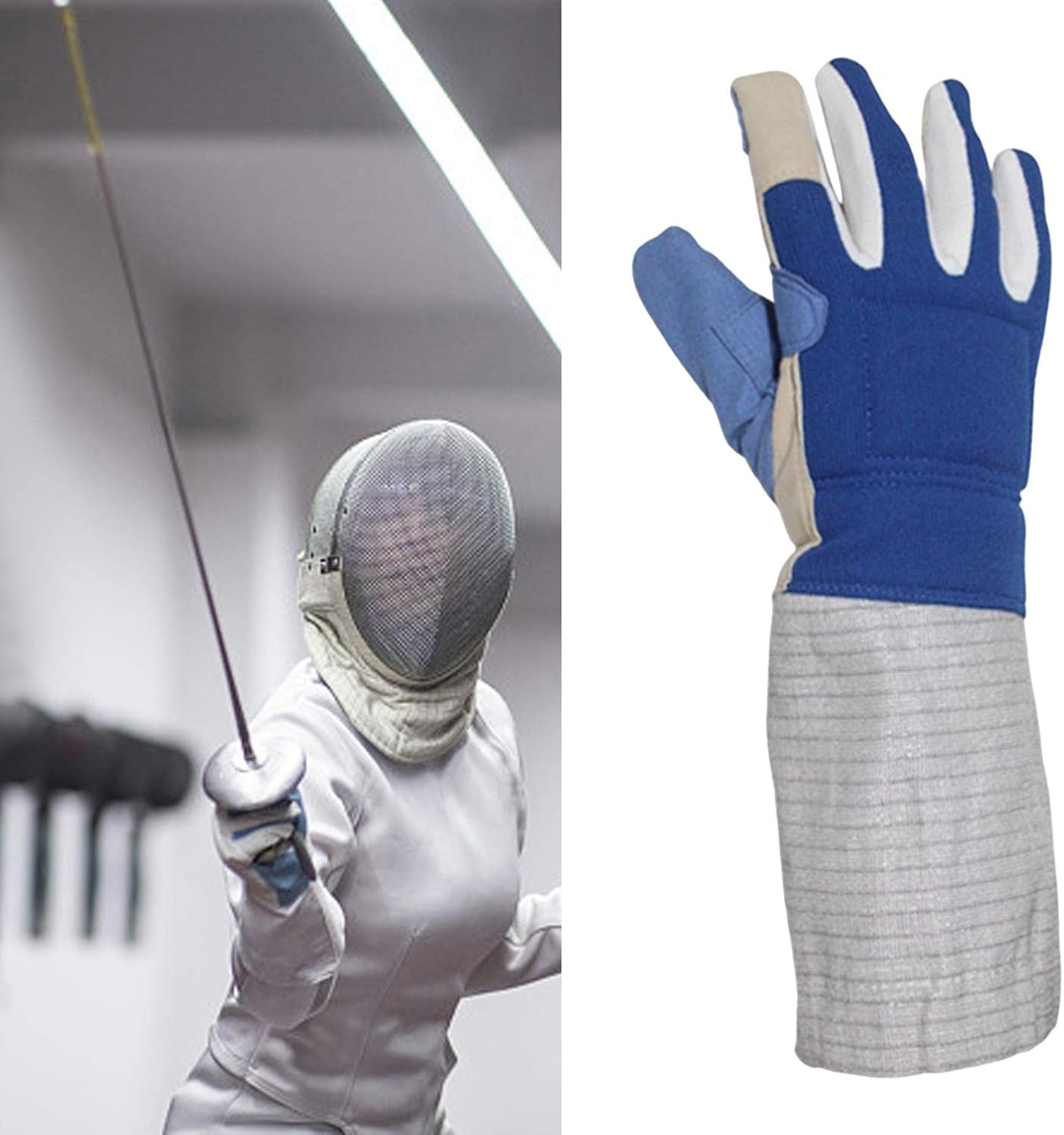 Guante de esgrima, guante de entrenamiento de esgrima, lavable para cerca, entrenamiento de combate, protección especial para papel de espada,