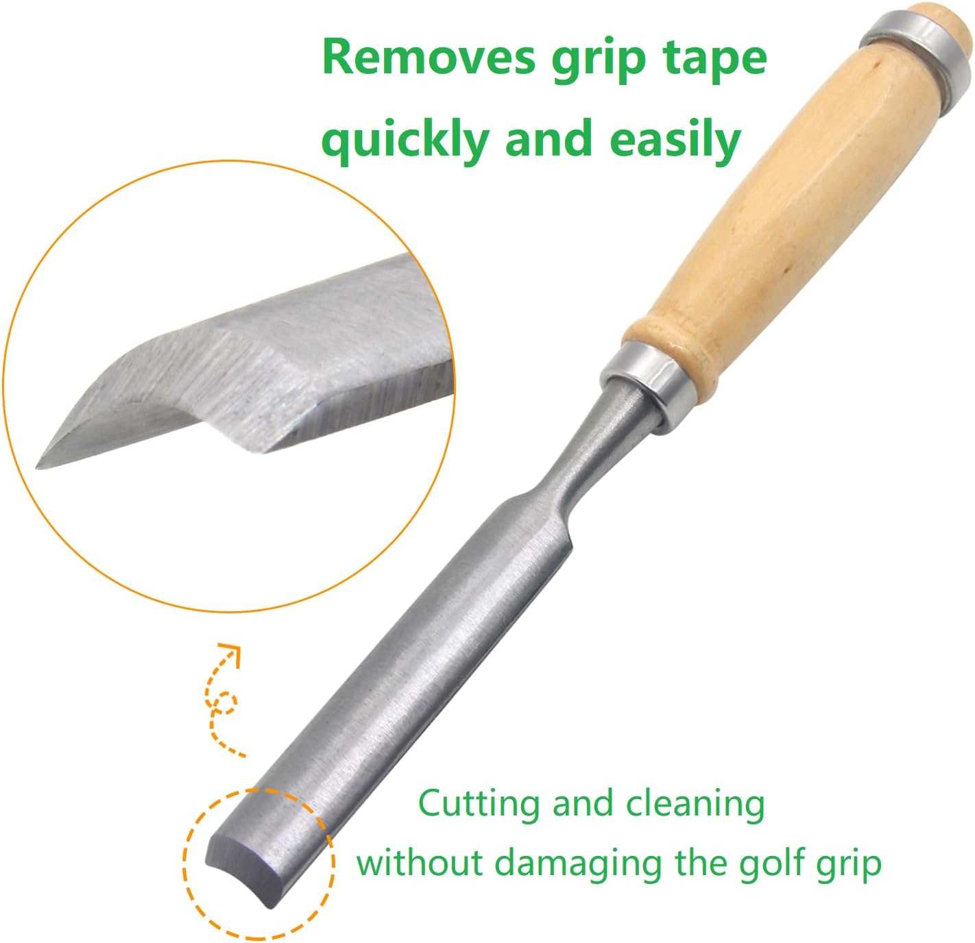 Herramienta de extracción de cinta de agarre de golf, perfecto para removedor de cinta de grafito y ejes de acero, kits de reparación de agarre de