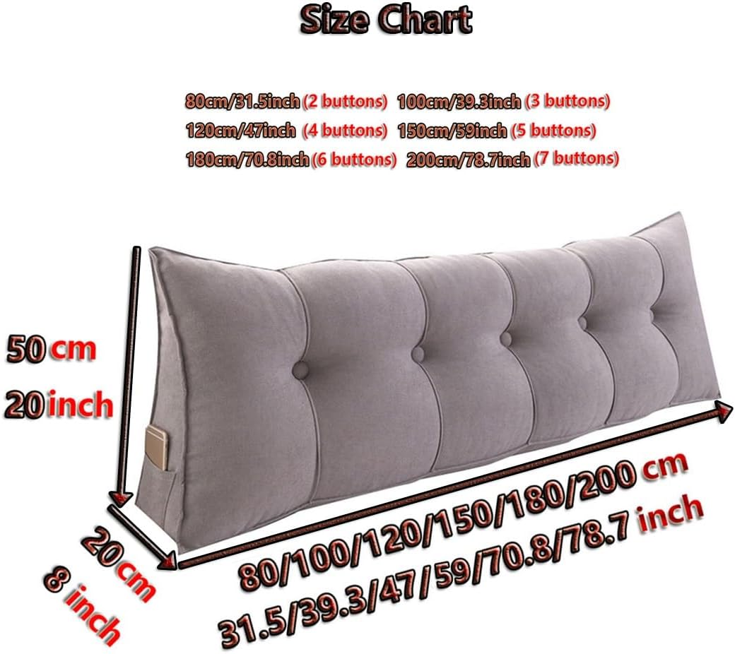 Almohadas de cuña para cabecero + almohada de cuña para descansar y leer, cojín triangular súper suave, soporte de posicionamiento, almohadas largas