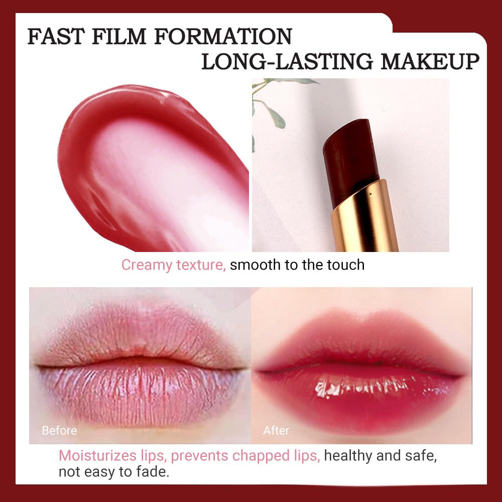 BINGBRUSH Juego de 2 lápices labiales que cambian de color, tamaño Queen, de larga duración, hidratante, bálsamo labial, brillo de labios, tinte de