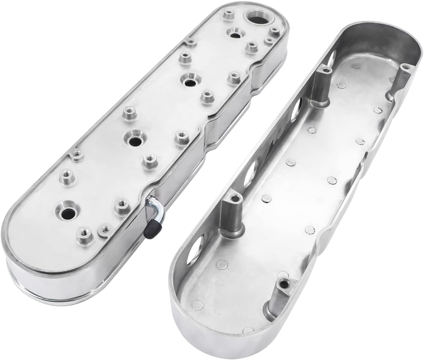 LS – Cubiertas de válvula de aluminio fundido con aletas y soportes de bobina compatibles con Che-vy Small Block SB V8 293 325 376 427 LS1 LS2 LS3