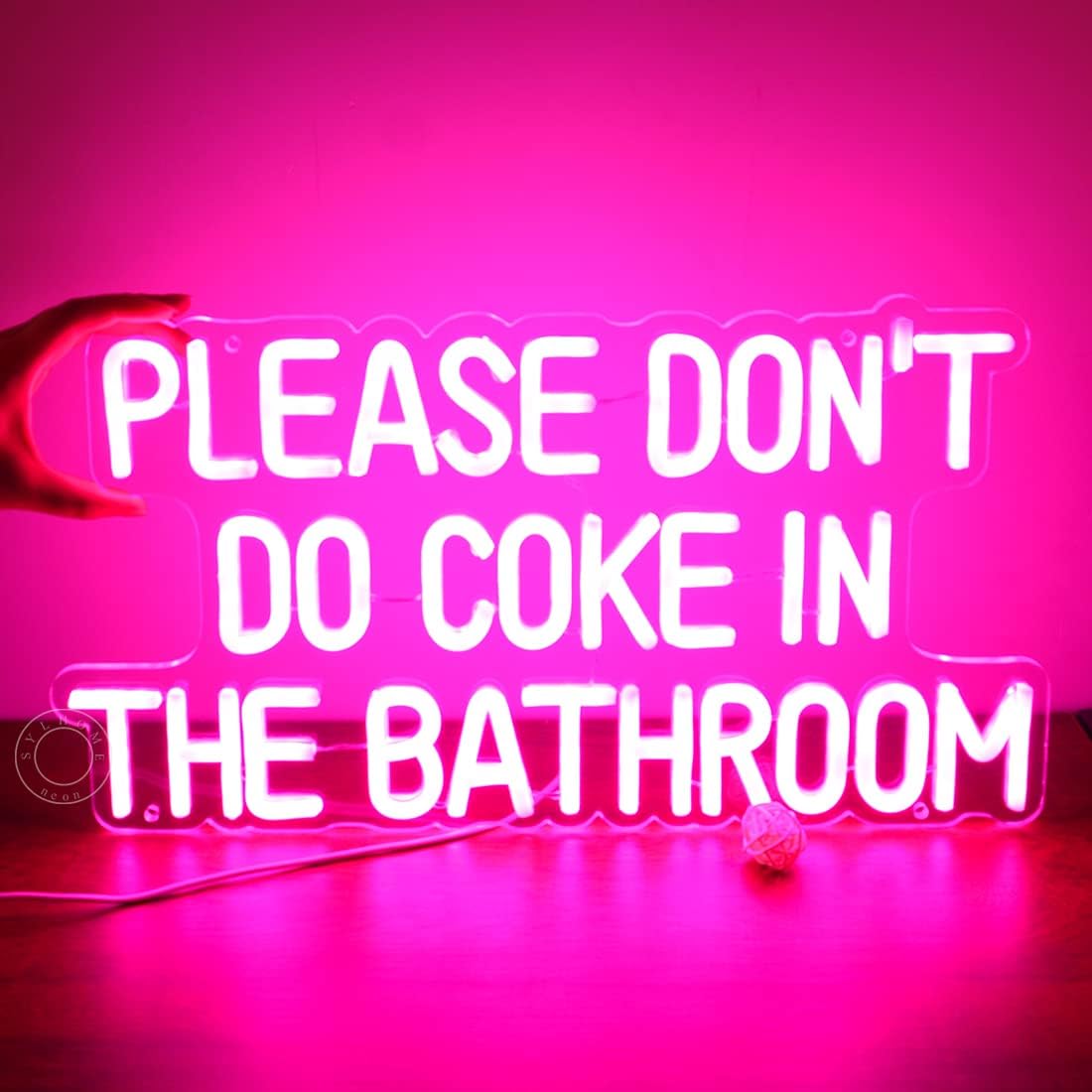 Letrero de luz de neón LED rosa con texto en inglés Please don’t do coke in the bath, para sala de juegos, dormitorio, bar, tienda, hotel,