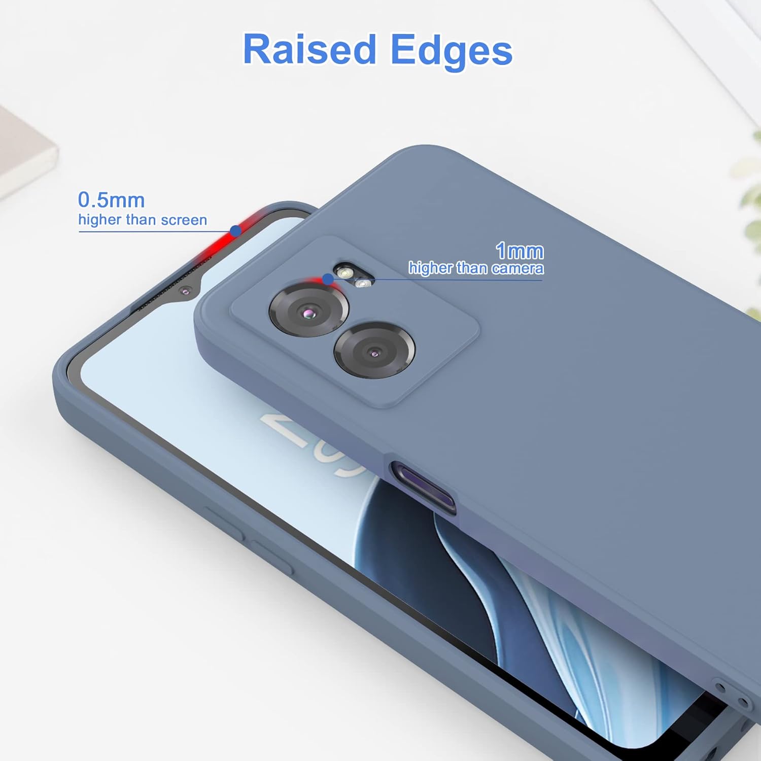 Foluu Funda de silicona para OnePlus Nord N300, funda protectora de goma de gel líquido con forro de microfibra suave, carcasa rígida delgada a