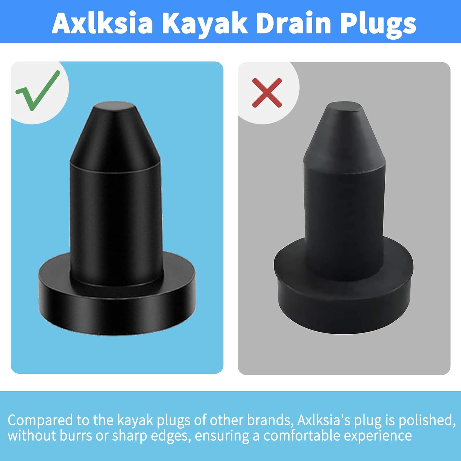 Kit de 12 tapones de drenaje de kayak, repuesto de tapón de drenaje de silicona para la mayoría de barcos de pesca, kayak, accesorios de kayak
