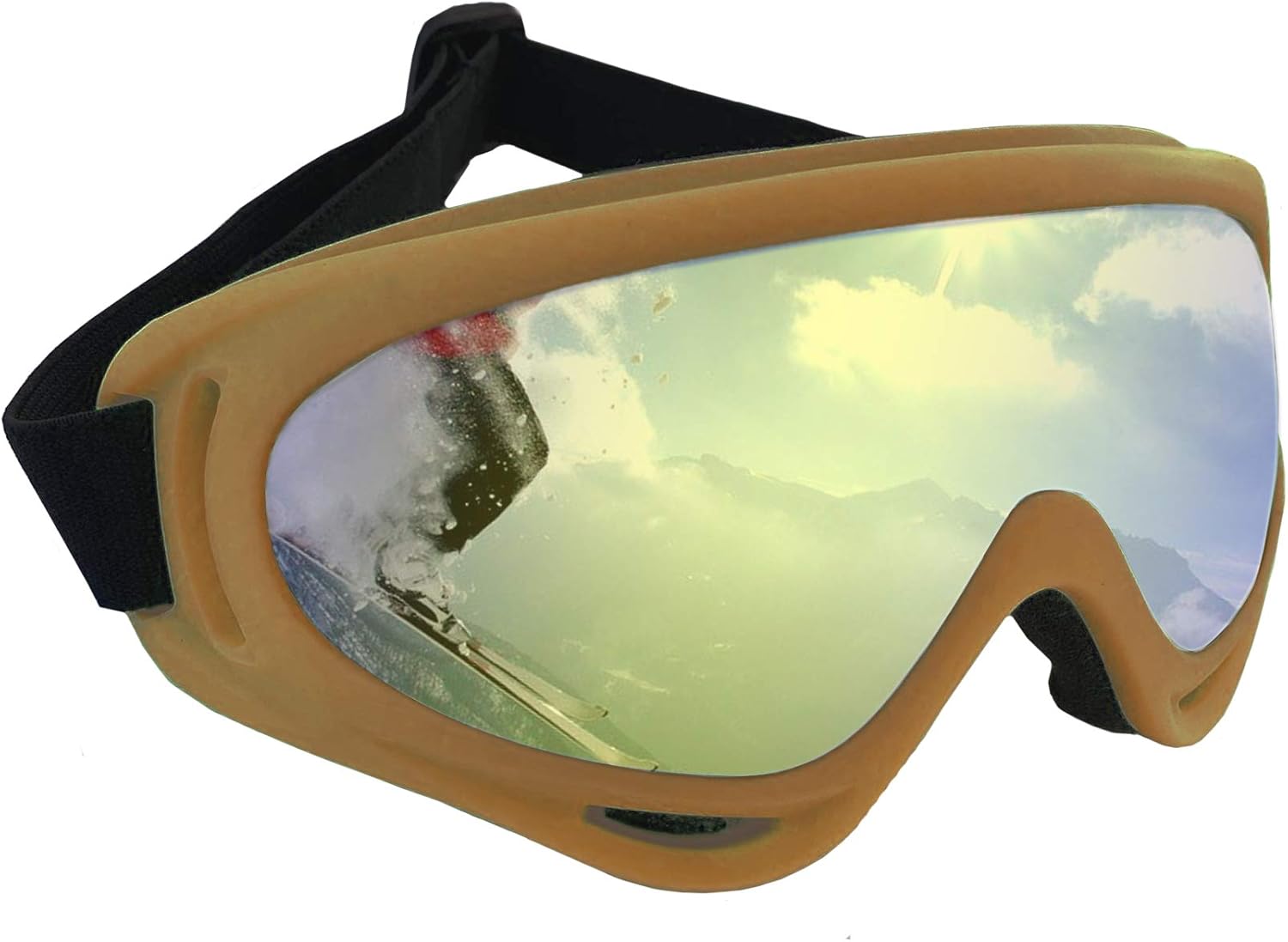 Gafas de esquí y snowboard con lentes resistentes al viento y a los rayos UV, correas ajustables, marco flexible para esquí, snowboard,