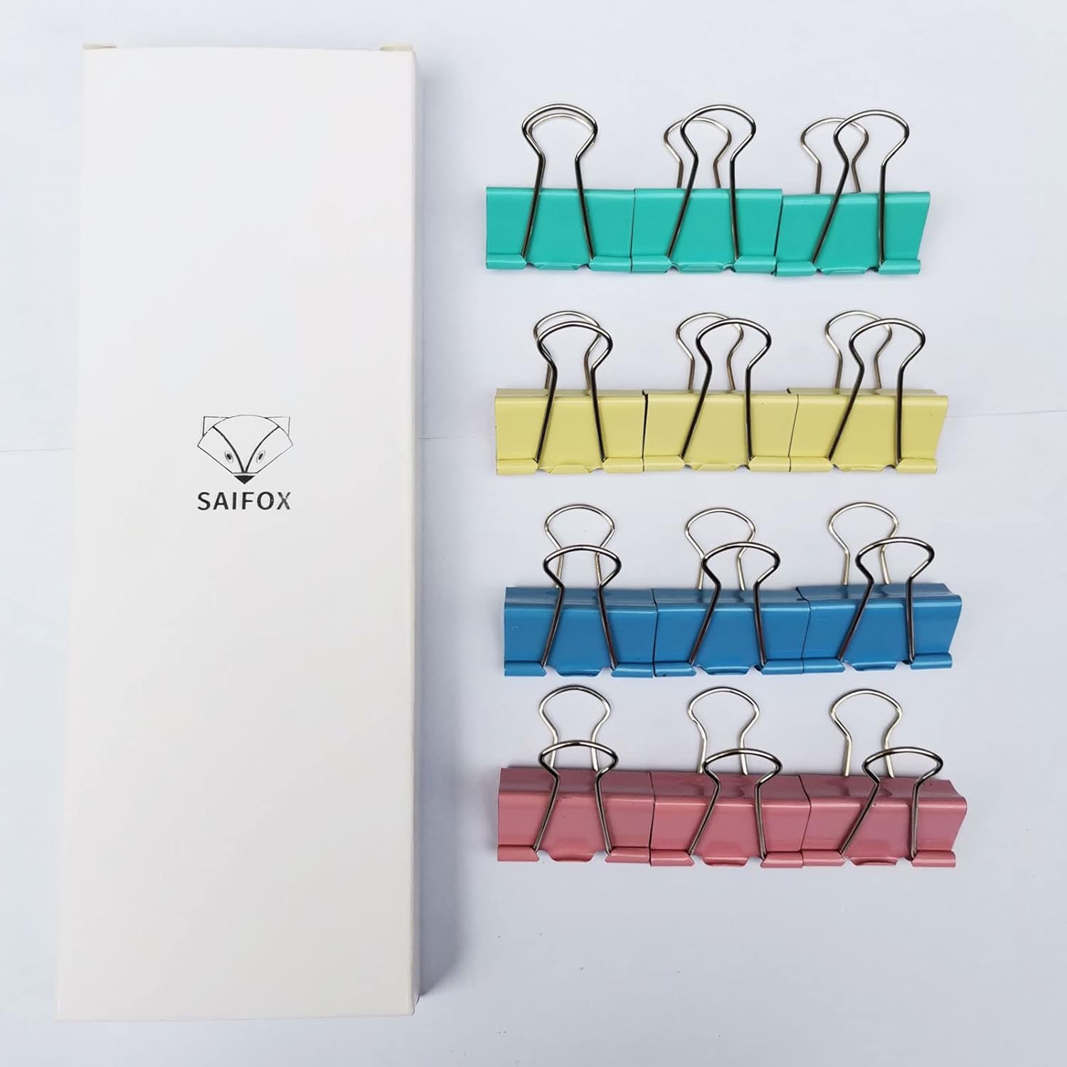 12 clips de metal plegables de color rosa de 1.25 pulgadas, adecuados para la escuela, cocina, tamaño mediano, suministros de oficina en casa,
