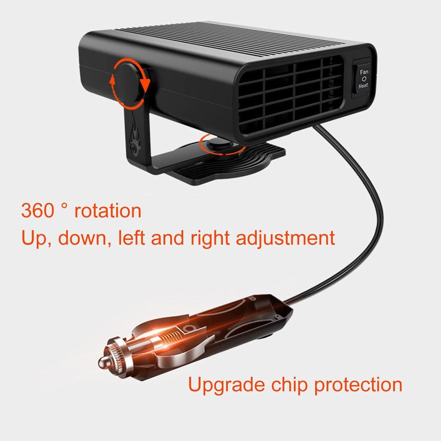 Calentador de automóvil, descongelador rápido 2 en 1, calentador de coche portátil de 12 V24 V, ventilador frío, descongelación, herramientas de