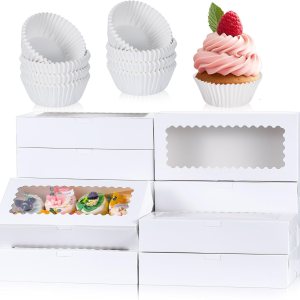 Yeaqee 12 cajas de golosinas de fresa de 5.5 x 2.5 pulgadas con ventana y tazas para hornear, incluye 50 cajas de fresa cubiertas de chocolate Yeaqee 12 cajas de golosinas de fresa de 5.5 x 2.5 pulgadas con ventana y tazas para hornear, incluye 50 cajas de fresa cubiertas de chocolate