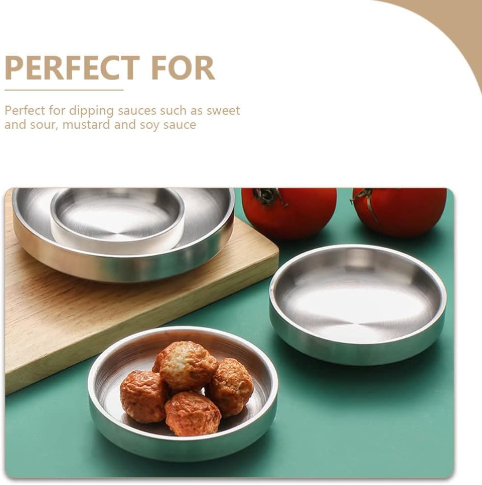 Hemoton 2pcs acero inoxidable coreano kimchi plato sopa cereales cuencos acero inoxidable doble pared aislado al vacío tazón coreano plato de