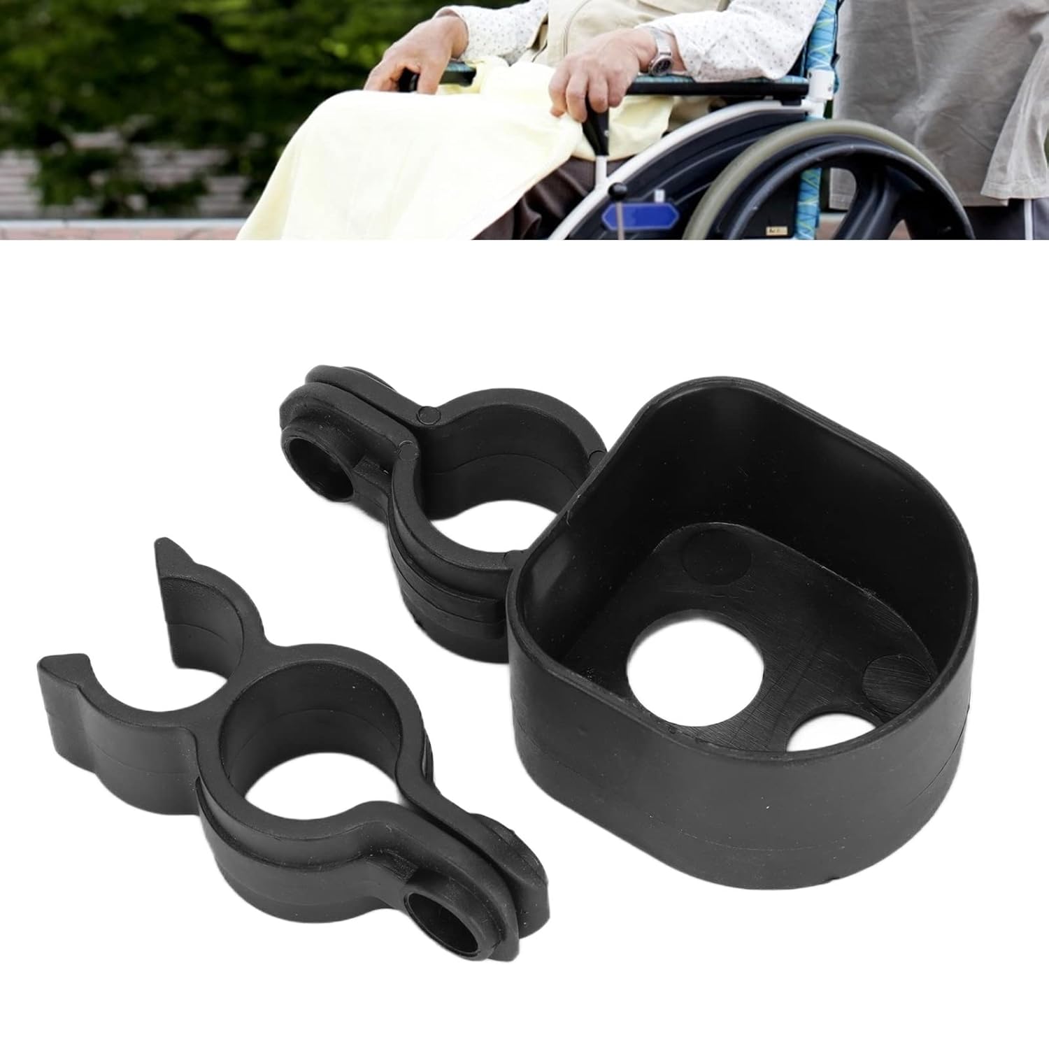 Soporte para bastones, soporte para bastón para silla de ruedas, soporte duradero para sillas de ruedas, rodillos, scooters de rodilla, soporte
