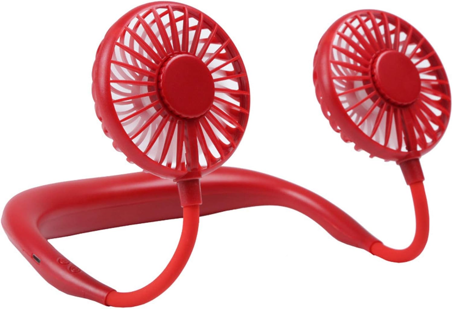 Ventilador de cuello deportivo USB, portátil recargable por USB, ventilador personal manos libres, ventilador de refrigeración portátil con doble