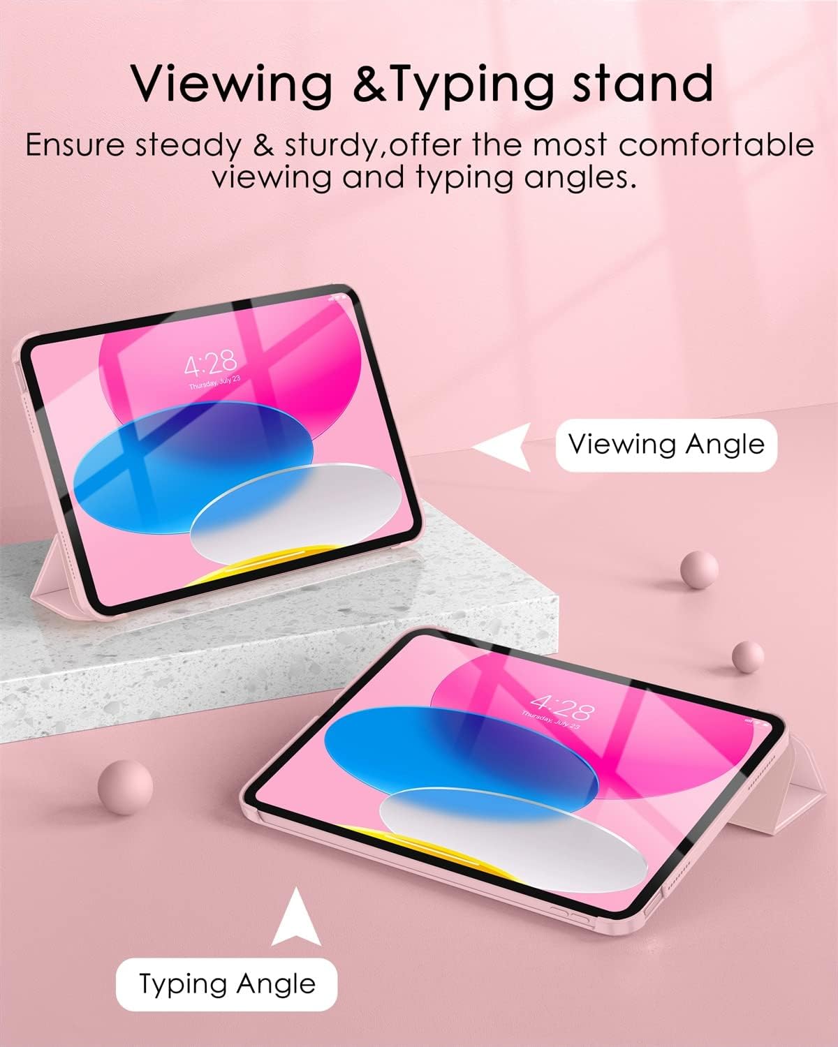 Soke Funda para iPad de 10.9 pulgadas (10.9 pulgadas, 2022)  Smart Cover Auto WakeSleep + Slim Trifold Stand, Carcasa Trasera Protectora Premium