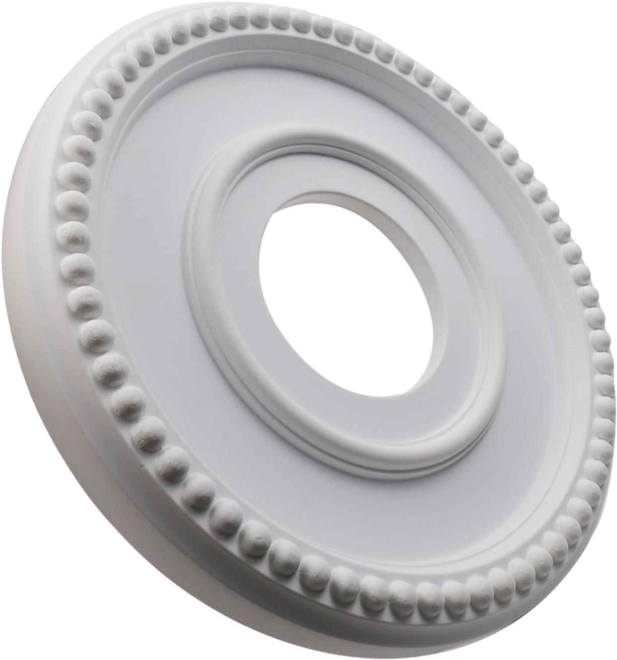 Antrader Medallón de techo de poliuretano de iluminación, 2 cubiertas de luz blanca para ventilador de techo, medallón de techo tradicional para