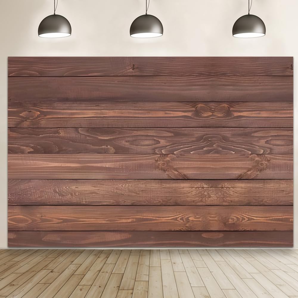 Telón de fondo de madera para fotografía de fiesta, 10 x 8 pies, fondo de madera marrón rústica para fotos, fondo de panel de madera, cumpleaños,
