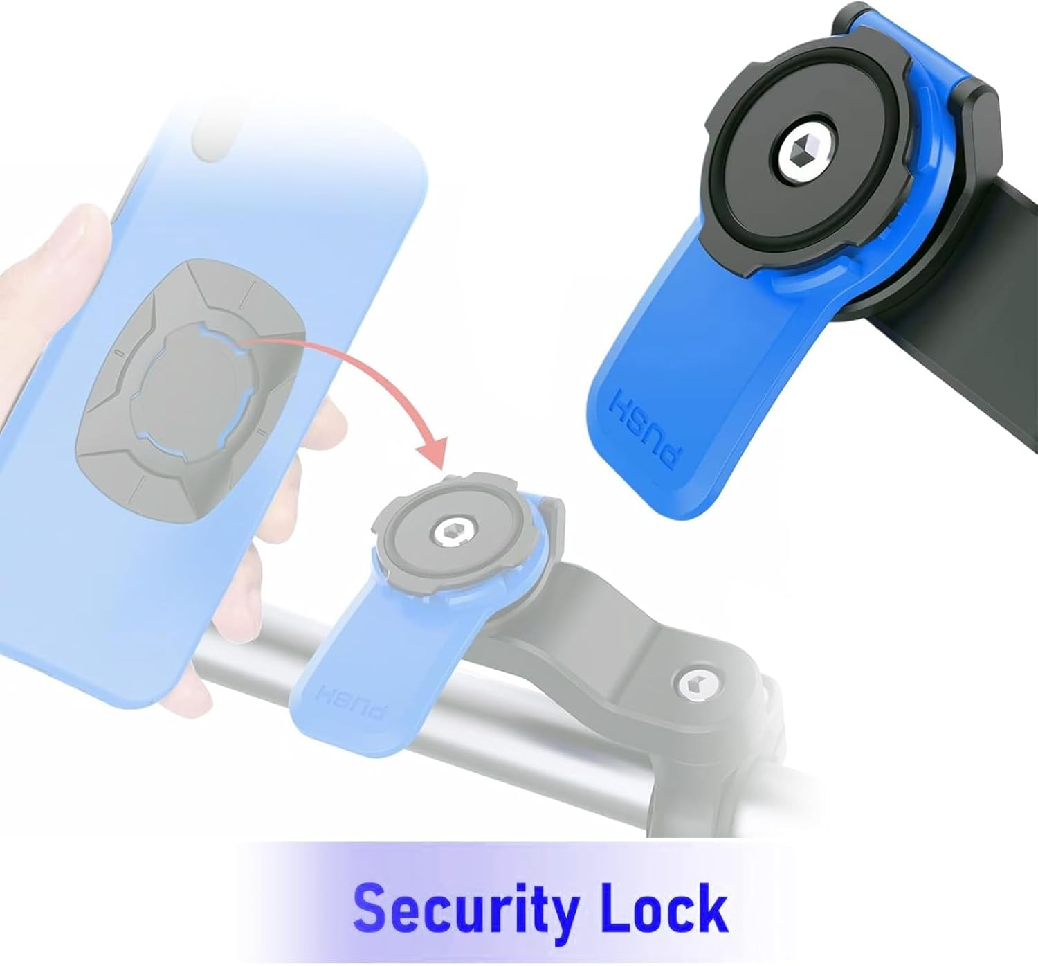 1 soporte para teléfono celular para bicicleta, rotación de 360 grados, ajustable, 1 segundo, soporte antivibración que absorbe los golpes, soporte