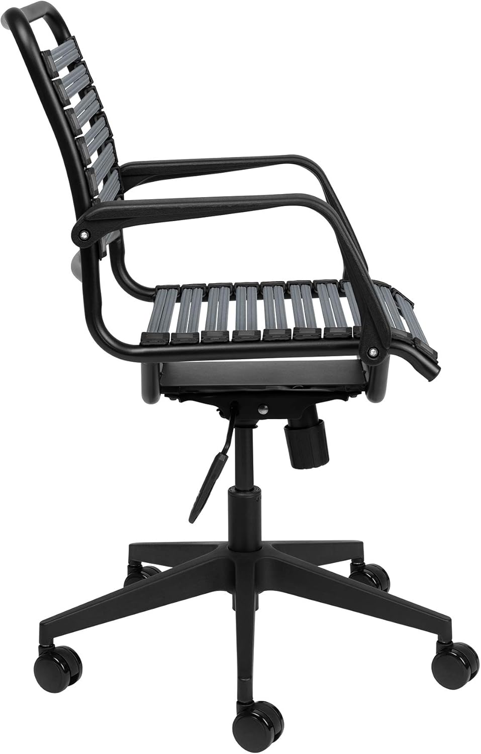 Laura Davidson Furniture Silla para tareas de oficina, con correas elásticas planas, rodante, altura ajustable y reposabrazos de poliéster, acero