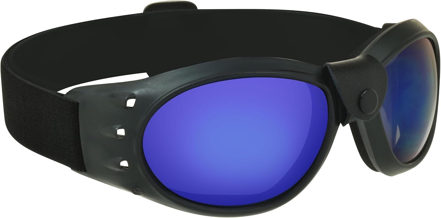 Bikershades Gafas de seguridad para motocicleta con acolchado de espuma para hombres y mujeres, gran cobertura con funda de microfibra grande
