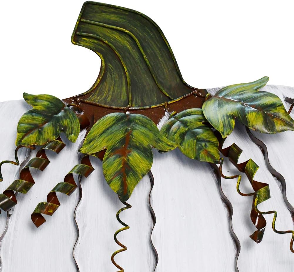Morning View Estaca de metal con diseño de calabaza para jardín, decoración de otoño, decoración de calabazas rústicas para patio, decoración de