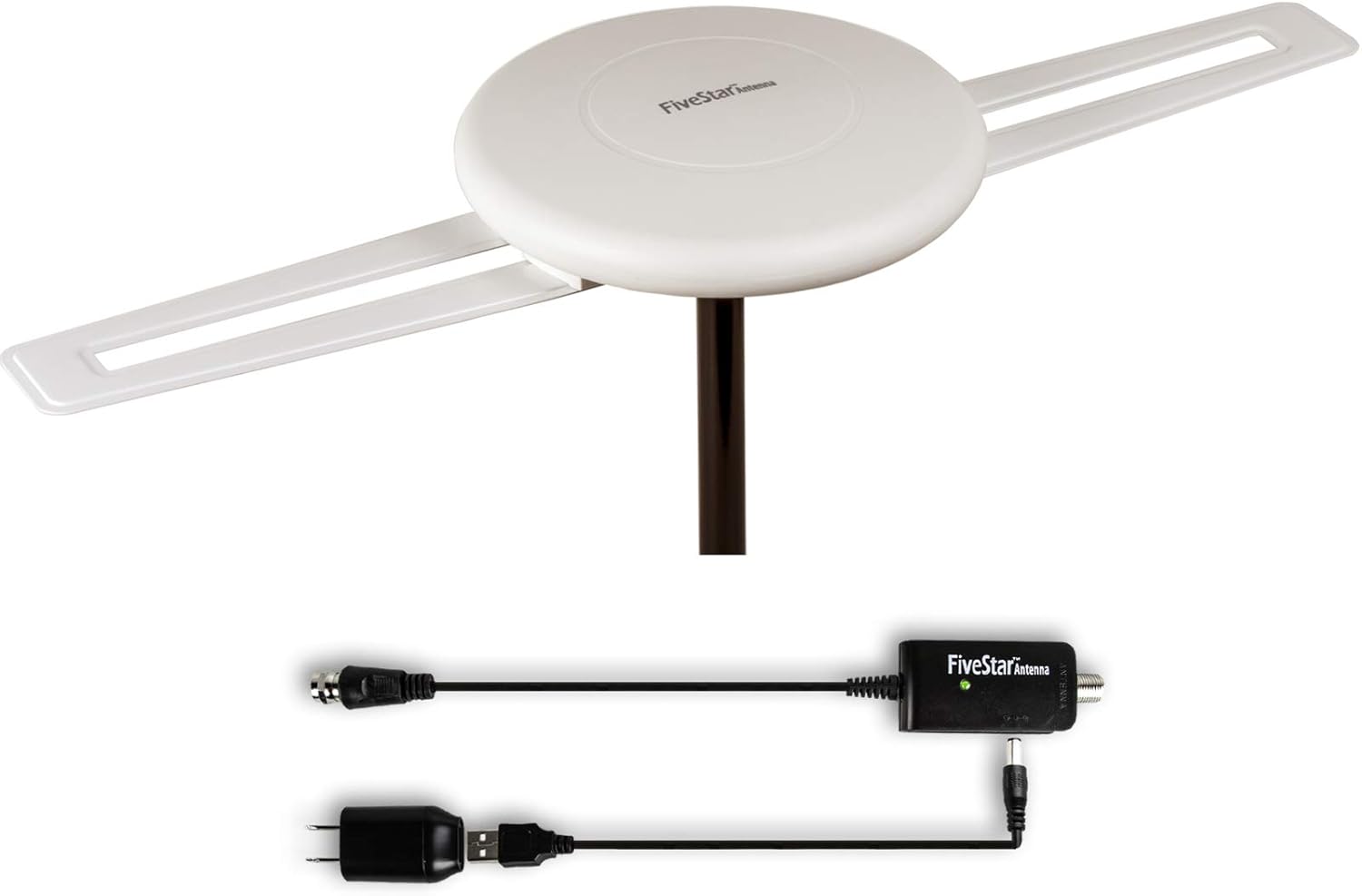 Five Star – Antena HDTV (2020) – Antena de TV amplificada de recepción omnidireccional de 360 para exteriores de 150 millas de largo alcance para