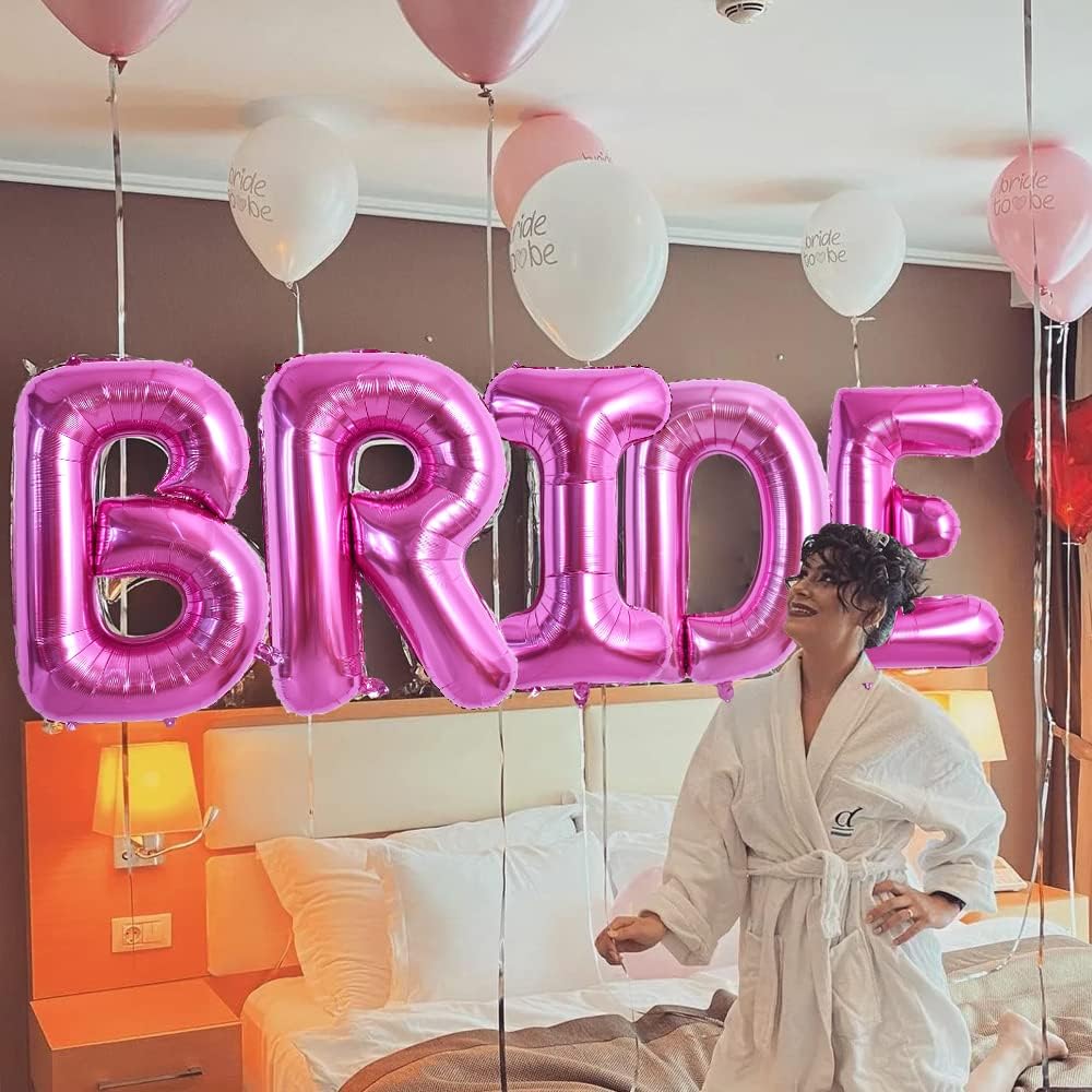 TONIFUL Globos grandes de 40 pulgadas con letras E de color rosa rojo intenso, globos grandes del alfabeto rosa intenso, globos grandes de Mylar