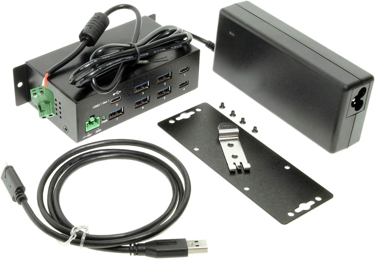 Coolgear Hub USB 3.2 Gen 1 tipo C de 7 puertos con protección contra sobretensiones ESD y USB-C Upstream