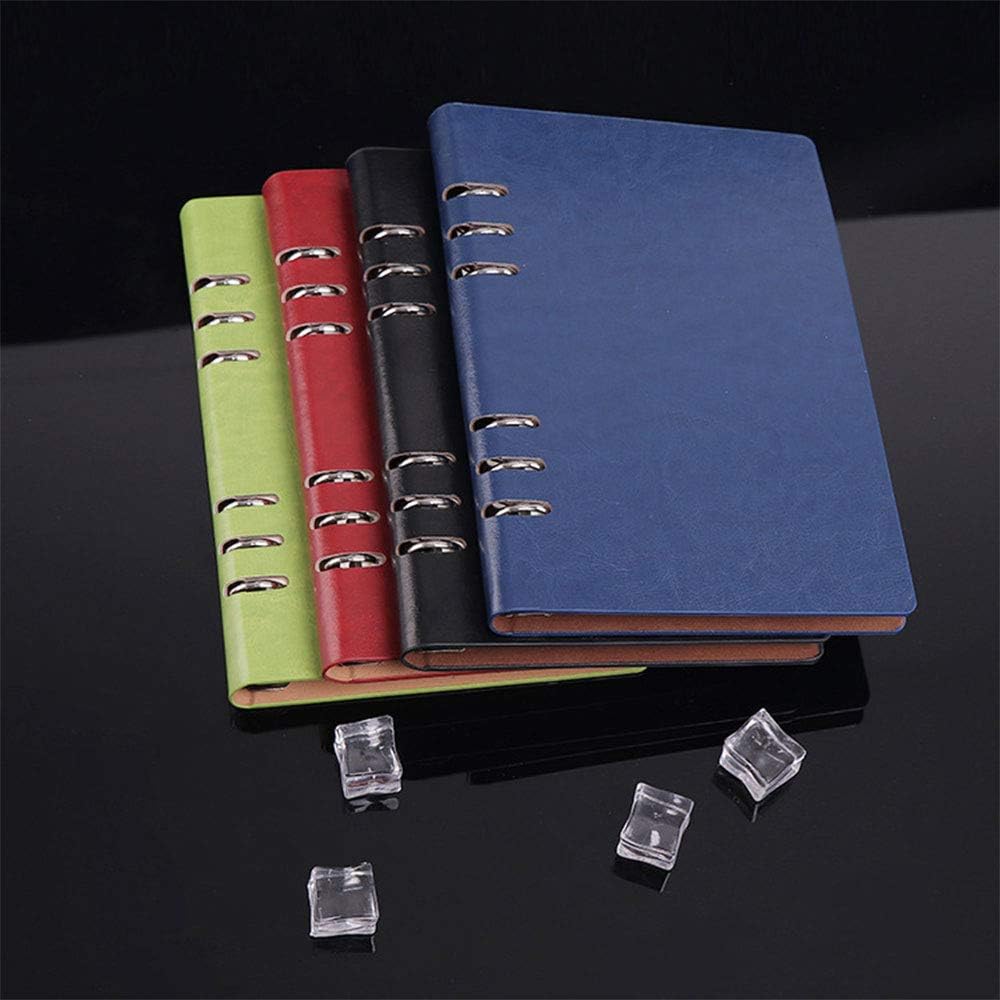 Cuaderno clásico recargable A5 de cuero con 6 agujeros, organizador personal, organizador de cuadernos, reutilizable, multifuncional