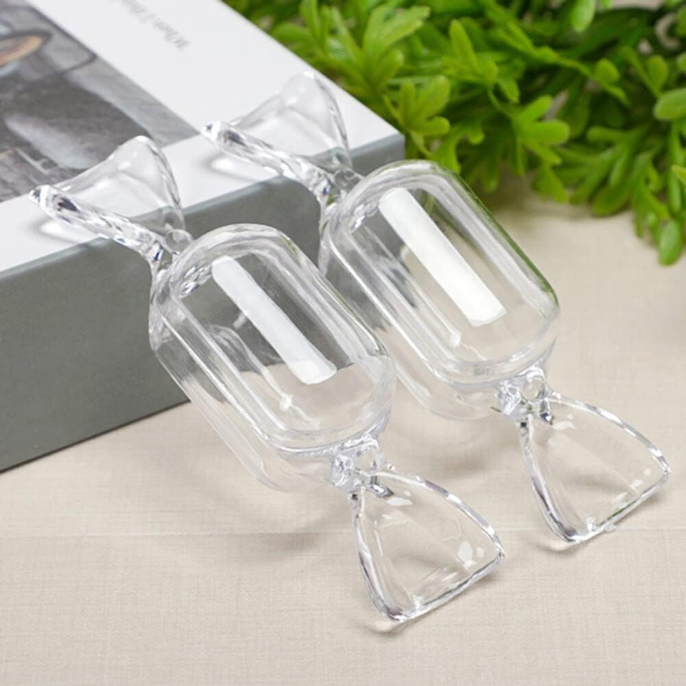 50 piezas de mini caja transparente en forma de caramelo, caja de almacenamiento de joyas transparente contenedor de plástico de viaje, caja de