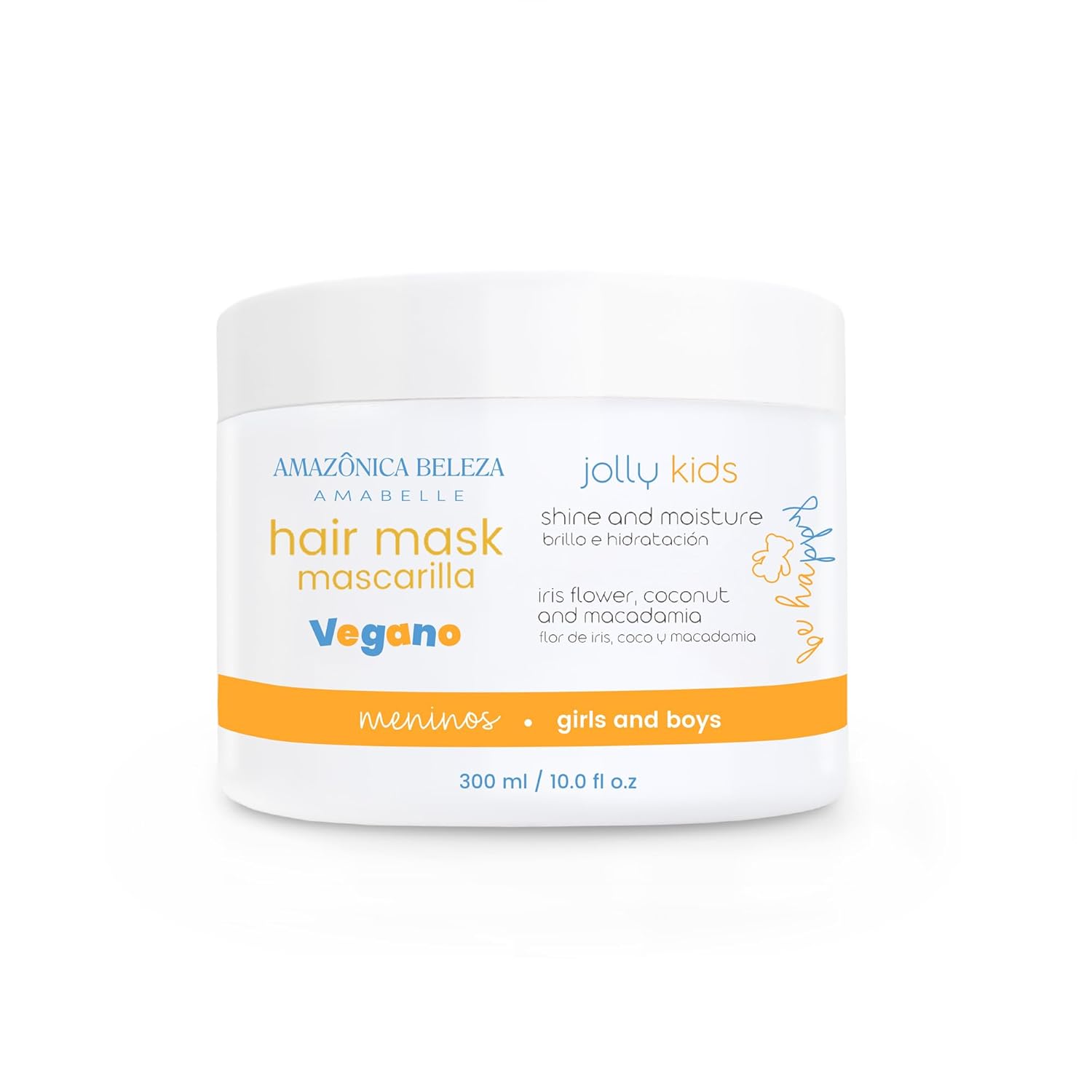 AMAZÓNICA BELEZA AMABELLE Mascarilla para el cabello Jolly Kids  Vegana  Hidrata y nutre  Para todo tipo de cabello, rizado, lacio, promueve un
