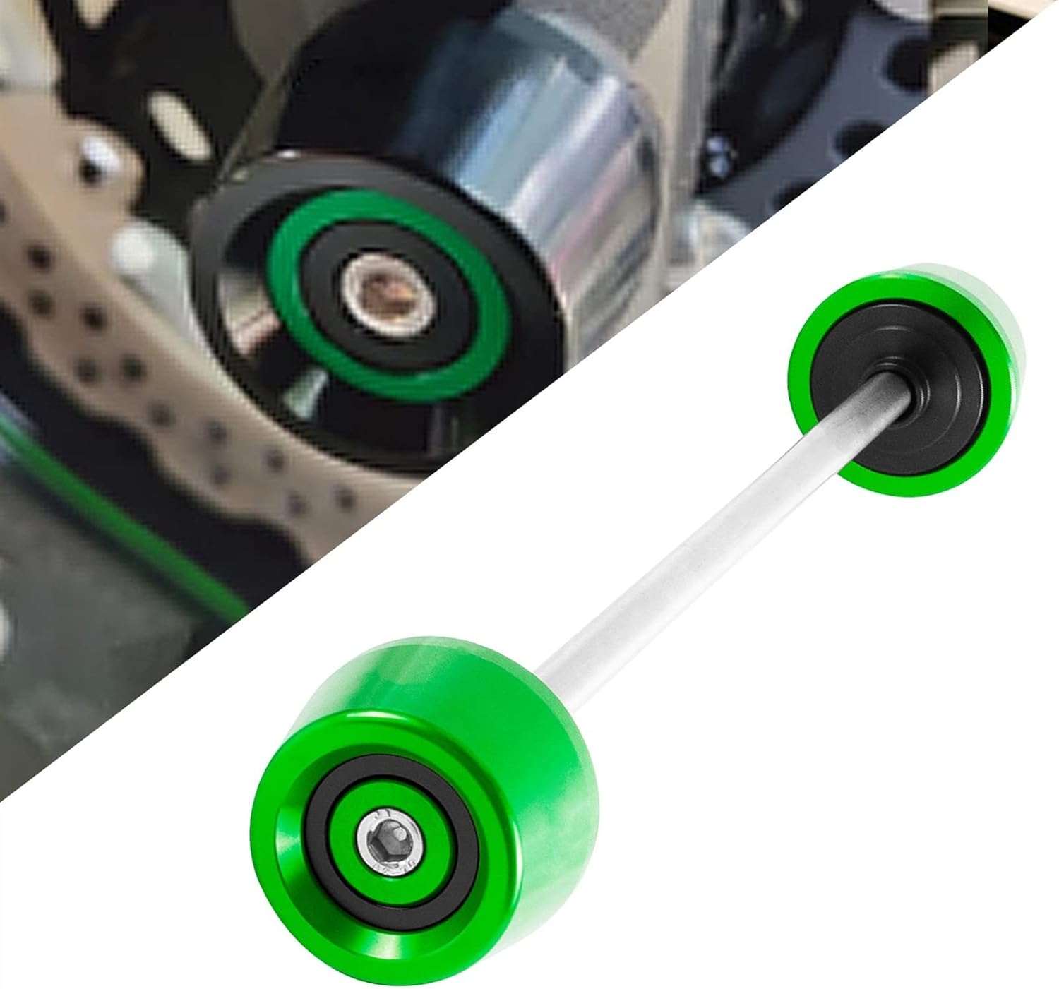 Protección de rueda deslizante para Kawasaki NinjaH2 NinjaH2R Ninja H2 H2R ZH2 Z H2 para motocicleta eje delantero deslizante (color  verde, tamaño