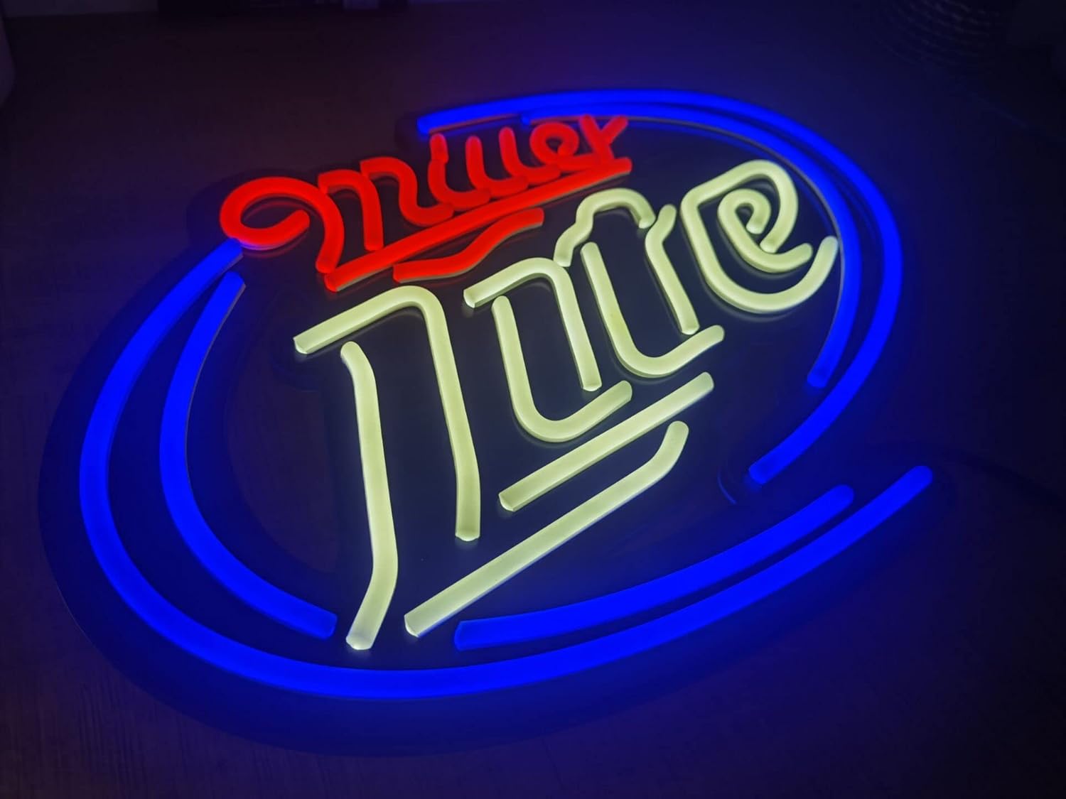 M LITE – Tira LED de 17 x 13 pulgadas, luz de neón para bar de cerveza, pub, garaje, sala de garaje, multicolor