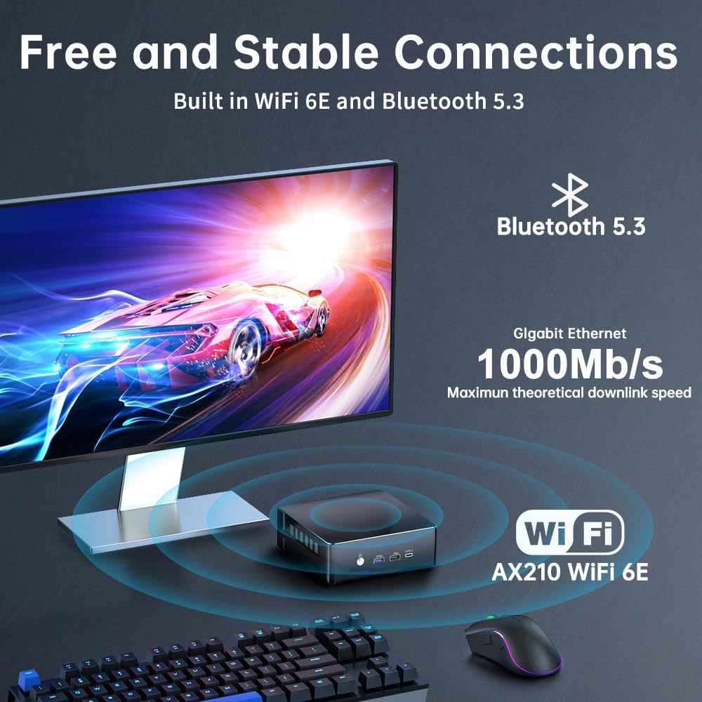 Mini PC i9-12900H hasta 5.0GHz, Mini computadoras de escritorio Windows 11 Pro (TPM2.0), 32G RAM 1T Pcie 4.0 SSD, pantalla triple DPHDMITipo-C, WiFi