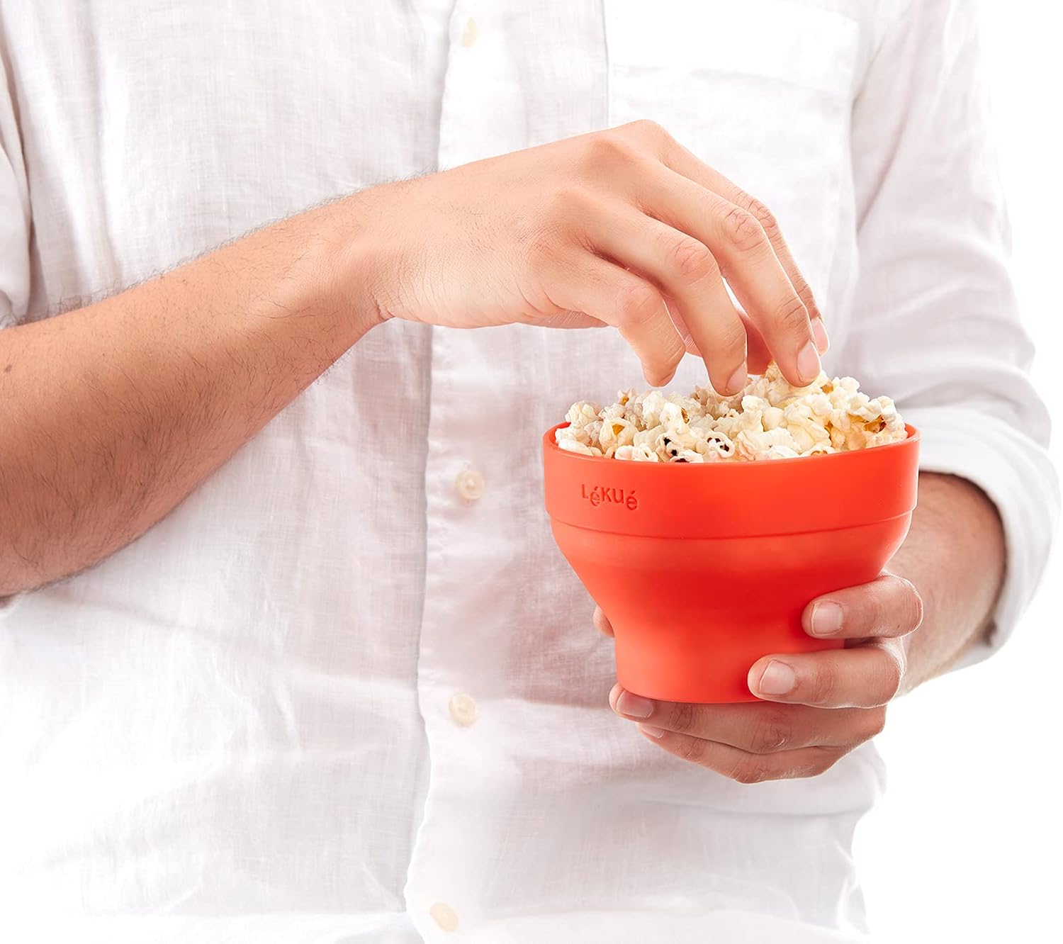Lékué Mini máquina para hacer palomitas de maíz para microondas, 5 x 3.5 pulgadas, color rojo