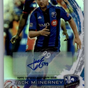 2014 Topps Chrome MLS Autographs #MA-JMC Jack McInerney Auto Autograph Montreal Impact Official MLS Soccer Card in Raw (NM or Better) Condition 2014 Topps Chrome MLS Autographs #MA-JMC Jack McInerney Auto Autograph Montreal Impact Official MLS Soccer Card in Raw (NM or Better) Condition