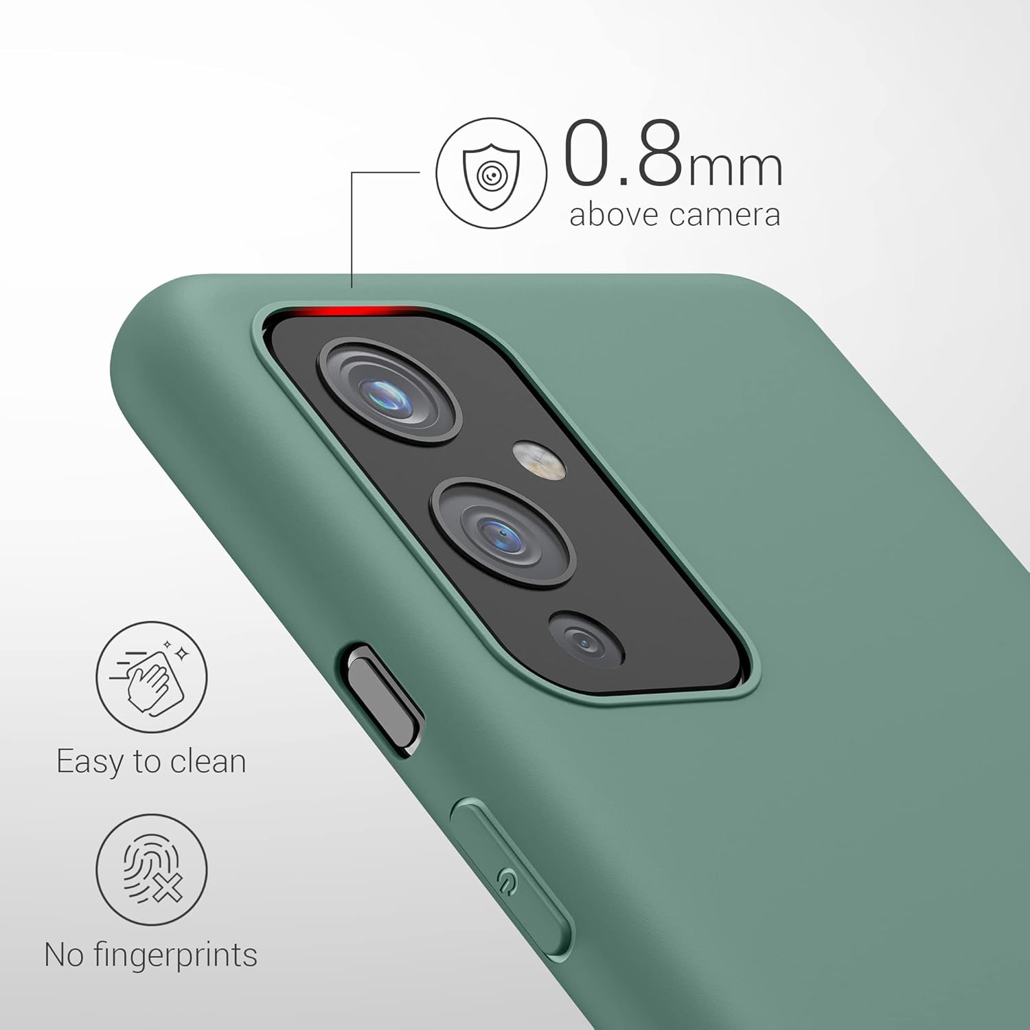 kwmobile Funda compatible con OnePlus 9 (versión EUNA) – Funda protectora de silicona TPU suave y delgada – Verde bosque