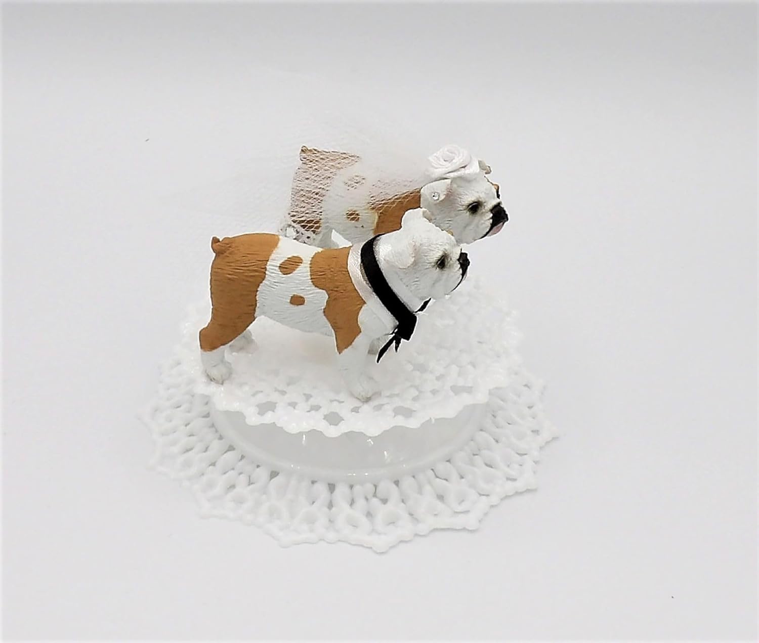 Decoración para pastel de boda de novia y novio de Bulldog Inglés