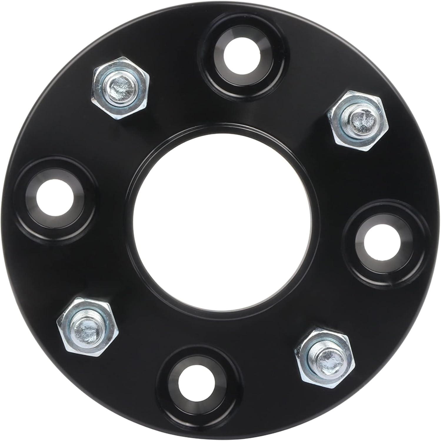 ECCPP 2 espaciadores de rueda centrados de 0.591 in de 4 x 4.5 4 x 114.3 4 lengüetas con pernos de 12 x 1.25 de 2.602 in, color negro, compatible