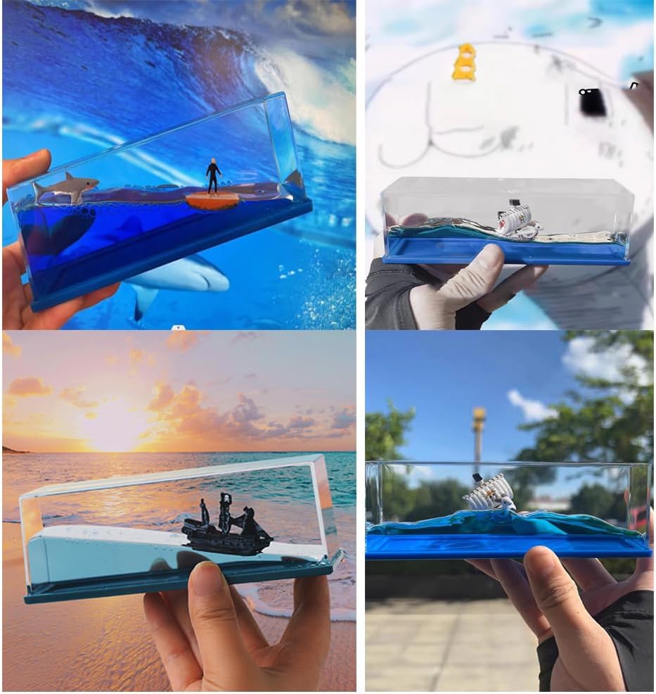 NETFEN Botella de deriva de líquido de crucero, botella acrílica de deriva, para decoración de automóvil, vitrinas y regalos