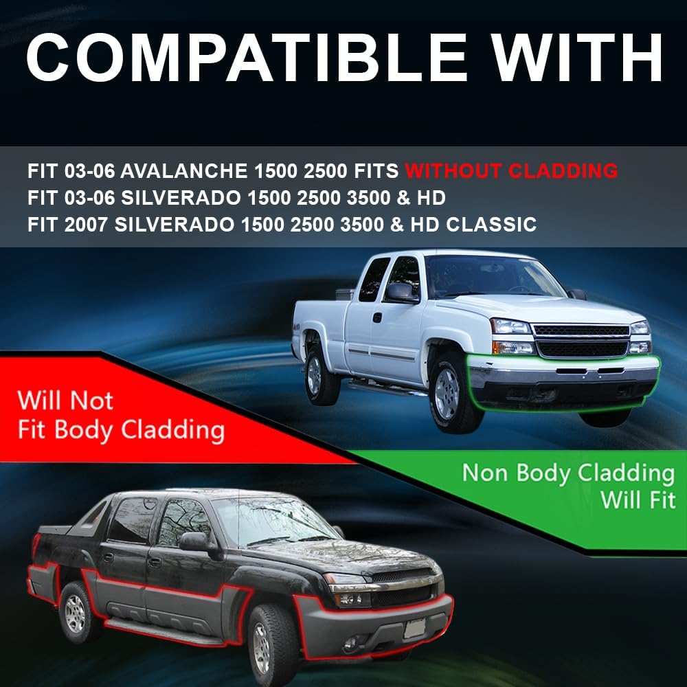 PIT66 Faro LED, compatible con Chevy Silverado 1500 2500 3500 HD modelo 03-06Fit Avalanche 1500 2500 (solo apto sin revestimiento) 03-06Fit