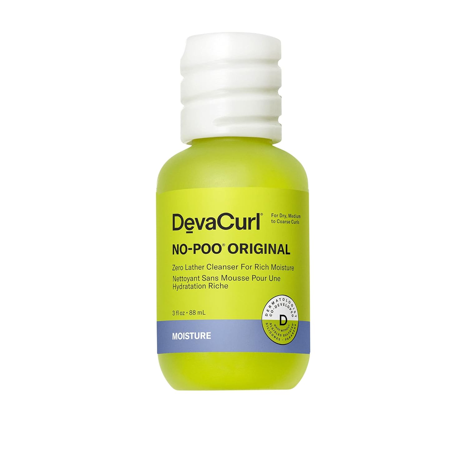 DevaCurl No-Poo Original Zero Lather Cleanser para una rica humedad  No se pelan  Hidrata los rizos  Todos los tipos de rizos