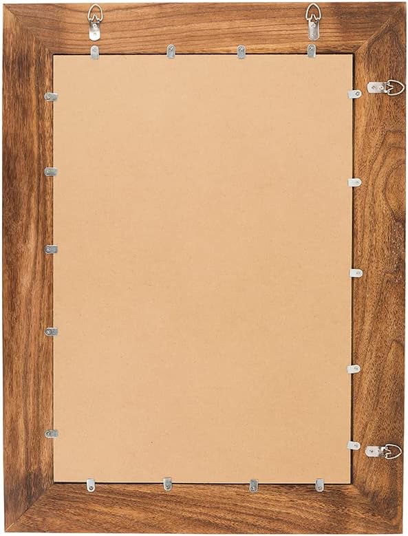 YOSHOOT Espejo de pared con marco de madera rústica, espejo de tocador de baño de madera natural para decoración de granja, colgante vertical u