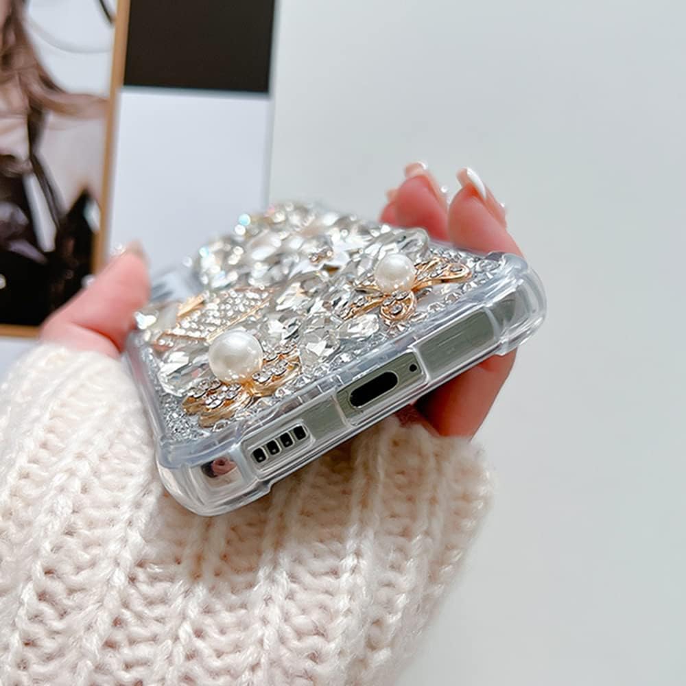 Funda para Samsung Galaxy S23 para mujer con diamantes de imitación brillantes, funda de lujo con purpurina para Galaxy S23, bonita funda para niñas