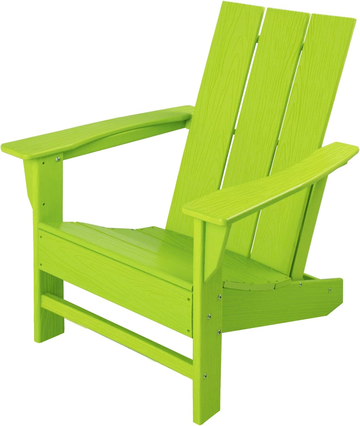 Silla Adirondack moderna HDPE, silla Adirondack de gran tamaño con respaldo curvo, asiento para hoguera, resistente a la intemperie, textura de