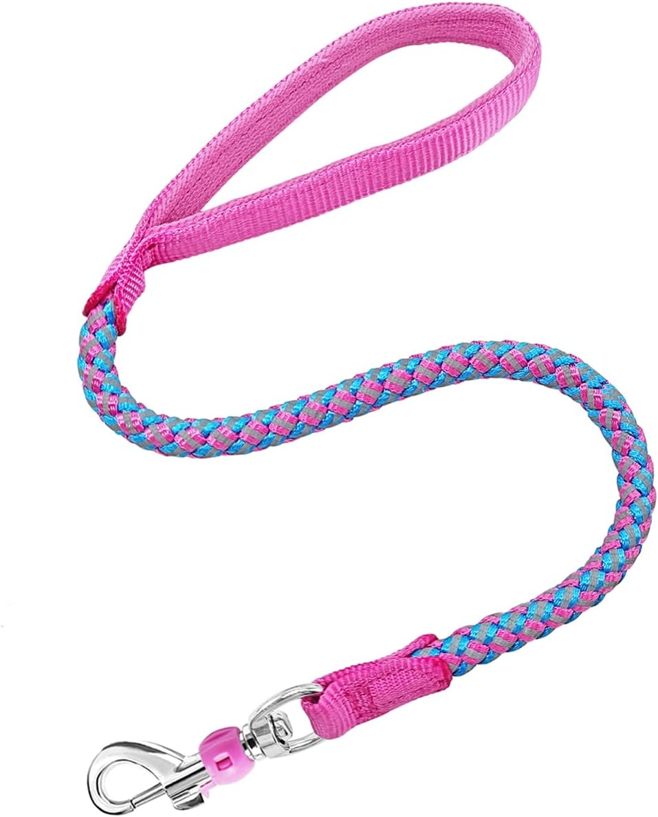 Mycicy Correa de cuerda para perro, correa reflectante de 234610 pies, correa de entrenamiento para perros grandes y medianos y pequeños (rosa, 2