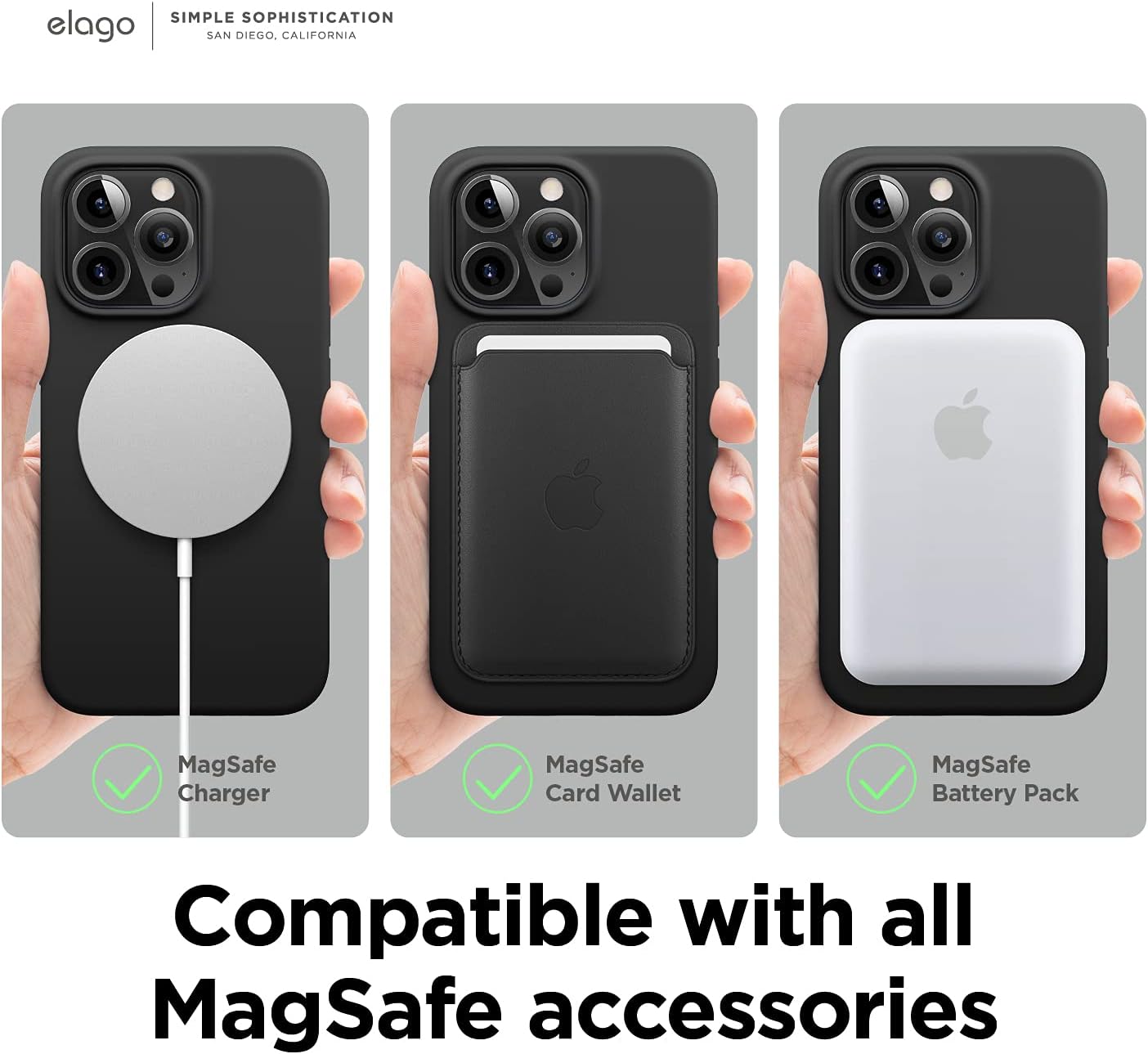 elago Funda magnética compatible con MagSafe y iPhone 13 Pro de 6.1 pulgadas, imanes integrados, silicona líquida, funda protectora, compatible con