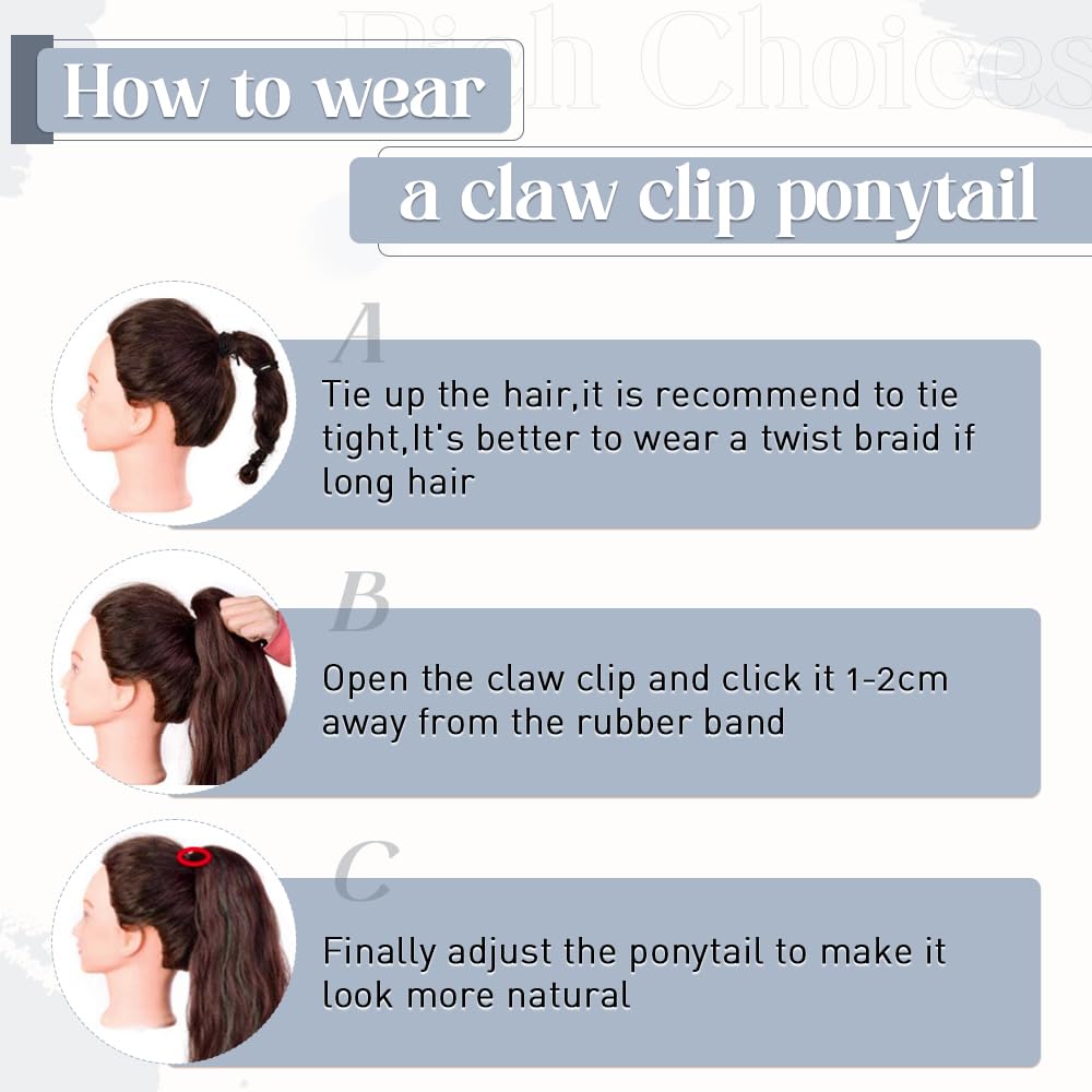 Extensión de cola de caballo de pelo humano con peineta y listón para atarse para niñas y mujeres, 1 pieza de pelo lacio y largo color negro oscuro