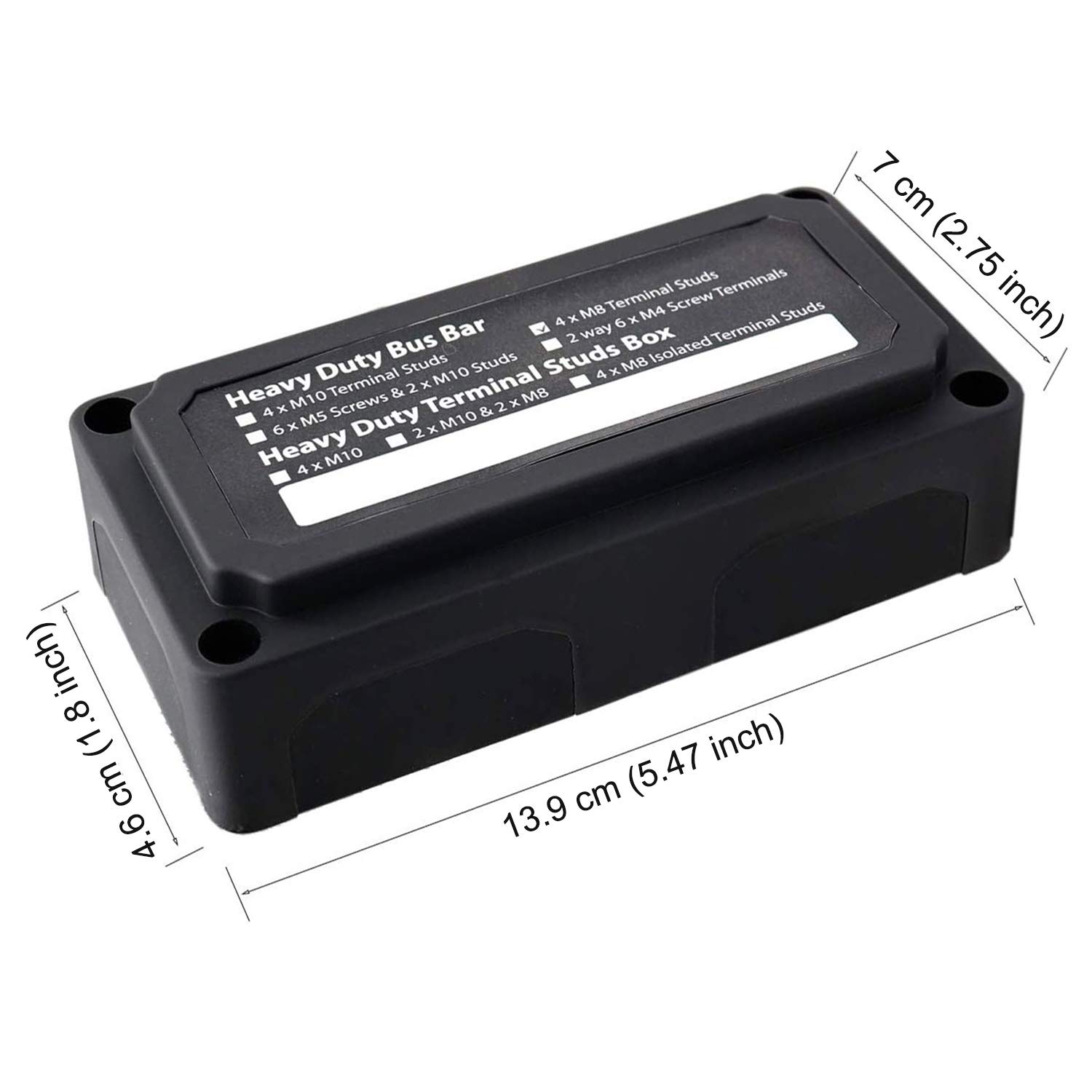 Cllena Tornillos de 14 pulgadas, bloque de distribución de energía de 48 V, 100 A, M6, bloque de conexiones de batería, barra de autobús resistente