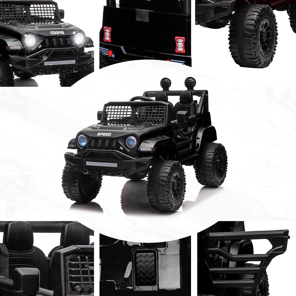 Coche de paseo para niños con batería de 12 V con control remoto, botón de arranque, botón oscilante, MP3, ruedas eléctricas, vehículos eléctricos,