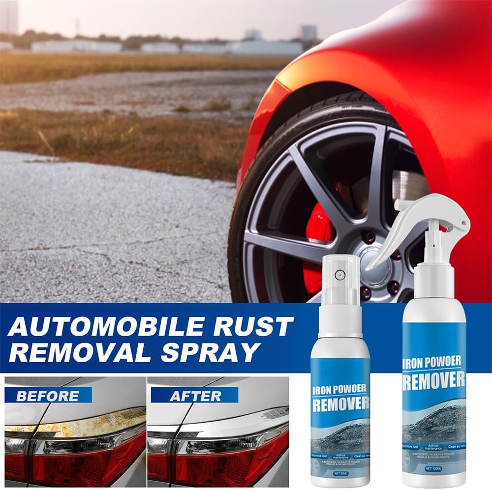 KCRPM Removedor de polvo de hierro, removedor de hierro 2023 para detalles del automóvil, 3.5 onzas líquidas, espray removedor de óxido para metal,