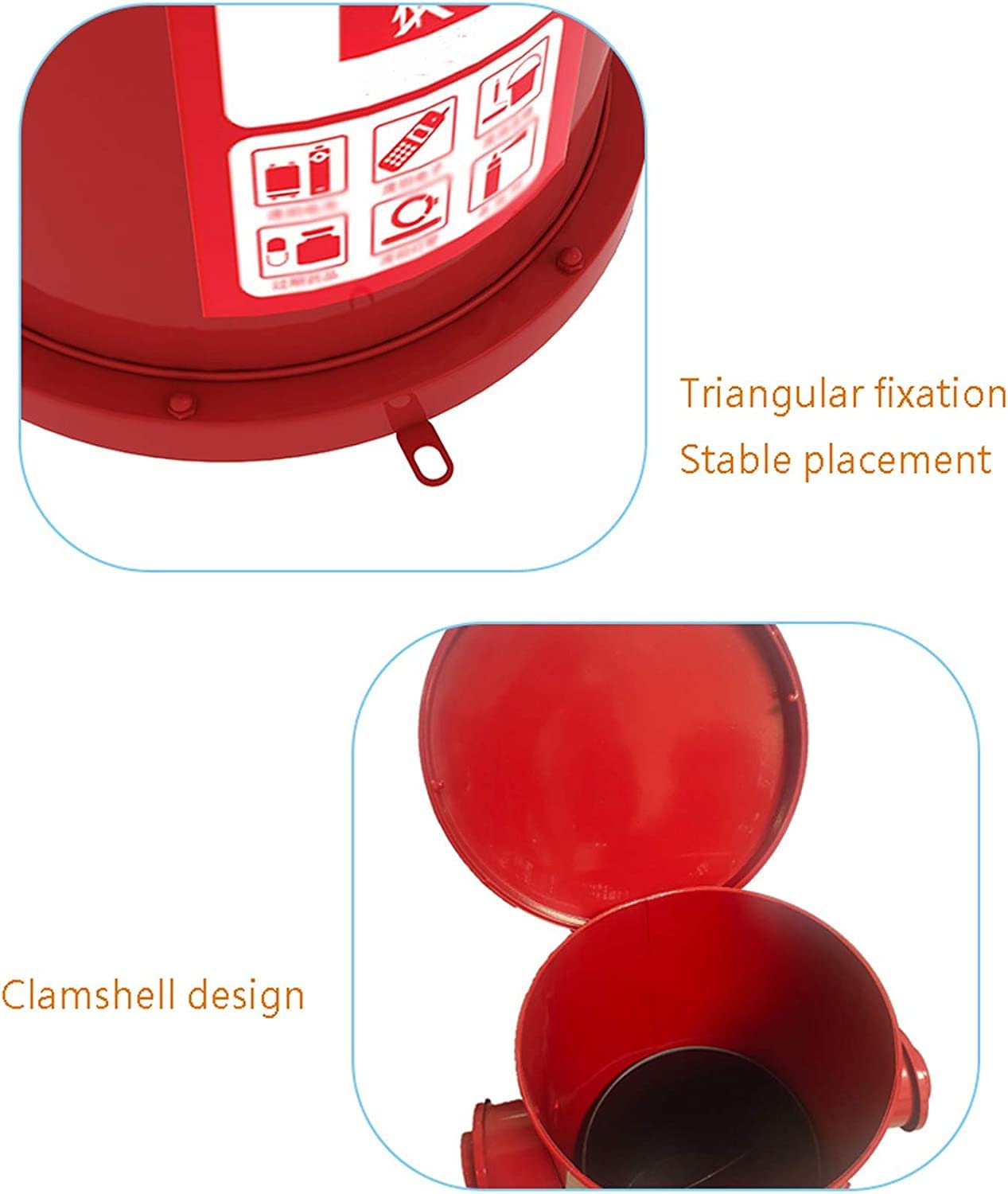 Bote de basura – Cubo de basura cilíndrico largo para exteriores, de hierro forjado, 7 colores, cubo de basura para exteriores, panel empotrado,